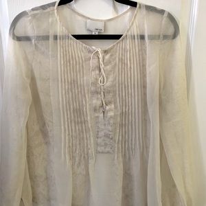 Greylin sheer lace up top